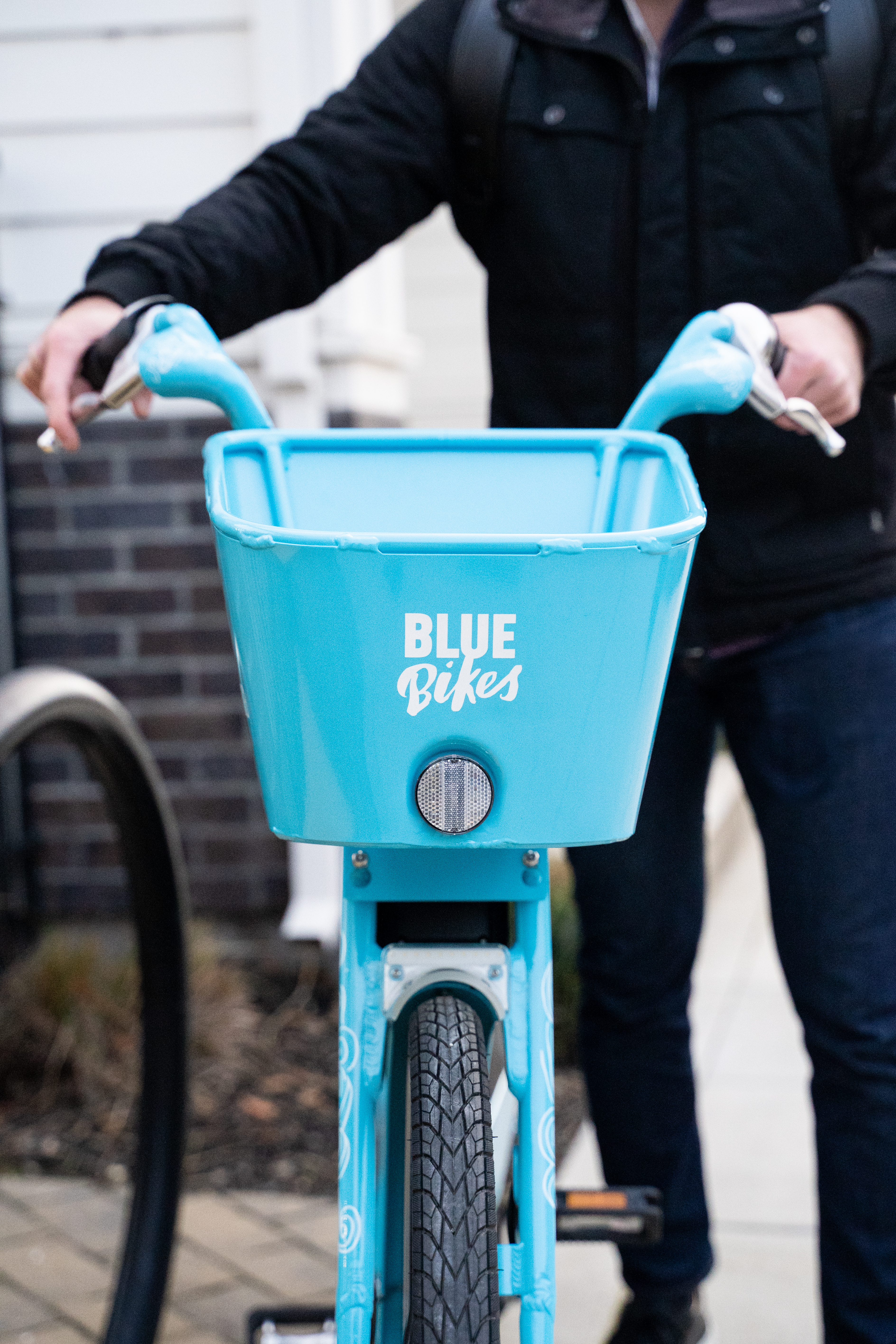 This is a picture of a new Blue Bike.